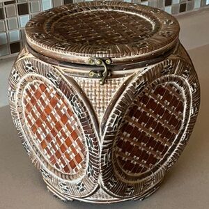 Brown Rattan Decor Piece or Storage